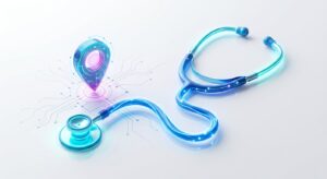 의료 마케팅과 환자 신뢰를 시각화한 3D 일러스트